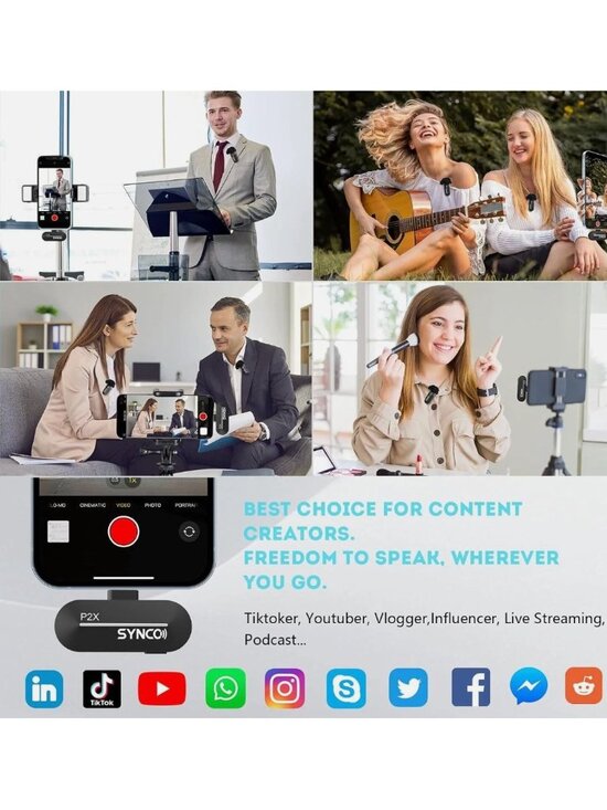 Synco P1/P2X Digital 2.4GHz Wireless Microphone System With Noise Cancellation & - Picture 8 of 8